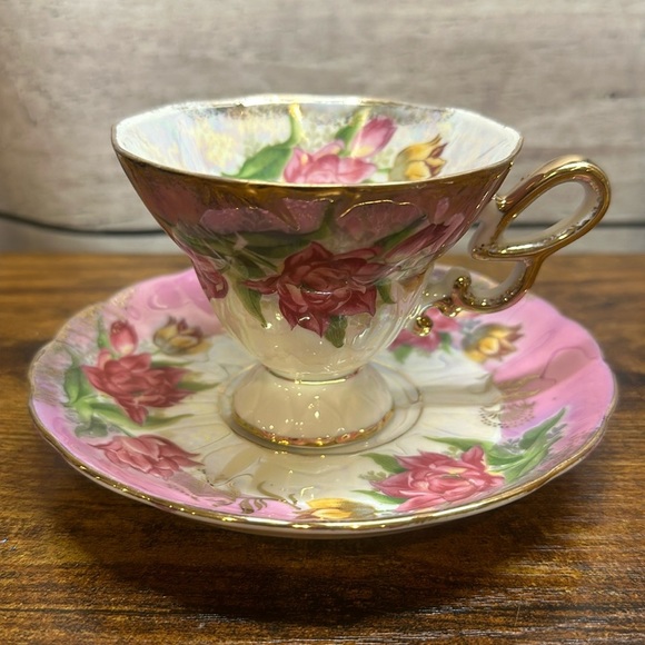 Royal Halsey Very Fine Floral Iridescent Tea Cup‎ - Picture 1 of 5
